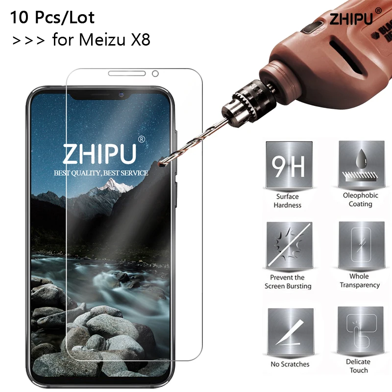 10 шт./лот 2.5D 0 26 мм 9H Премиум Закаленное стекло для Meizu X8 Защитная пленка экрана 6