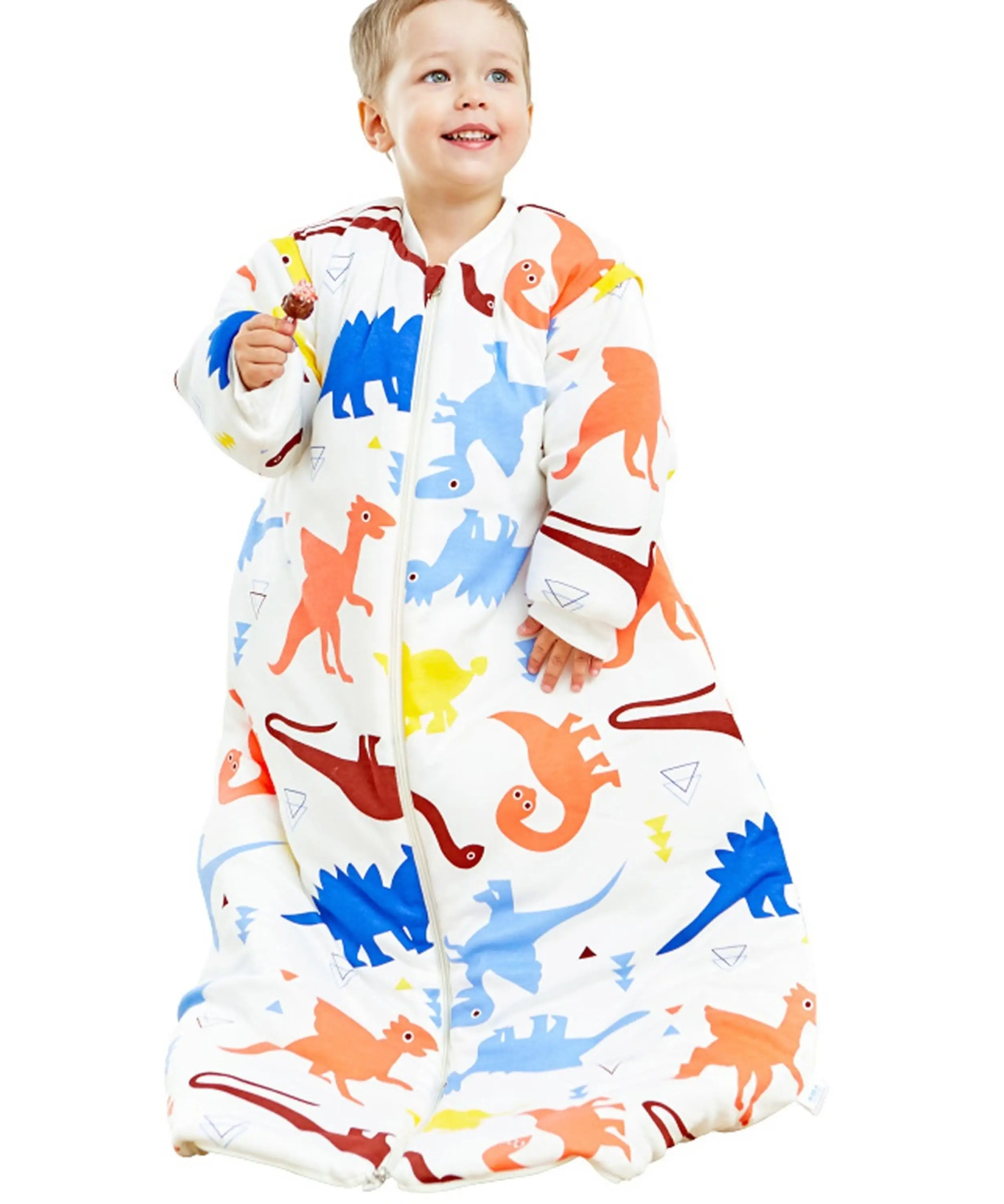 

Baby Sleeping Bags Attachable Long Sleeves Cotton Wearable Blankets Cartoon Sleep Sacks for Winter 27.56in-35.43in 50 F-64.4 F