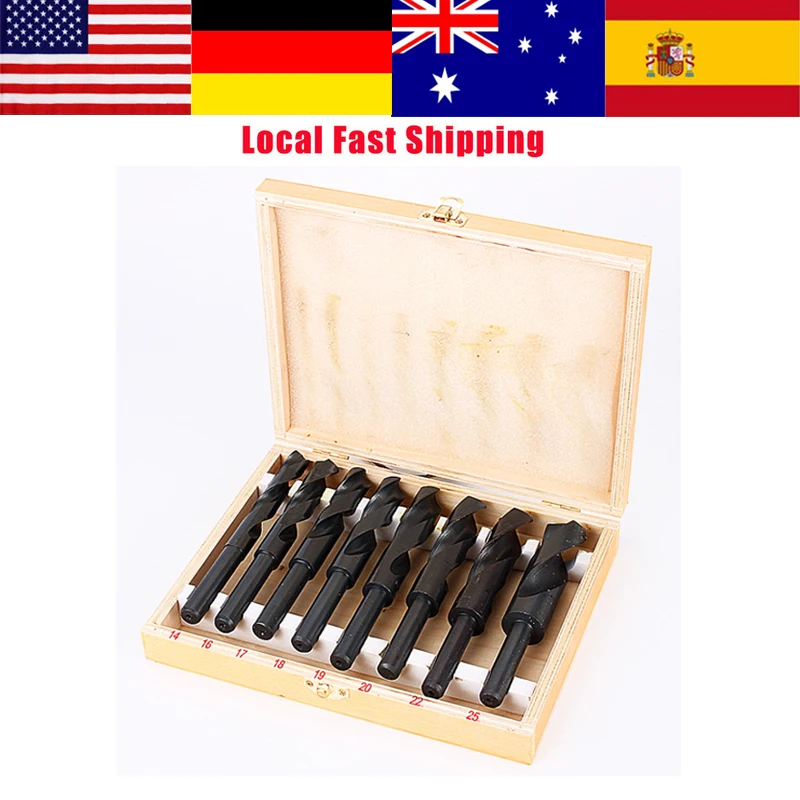 

8Pcs/Lot 13-25mm High Speed Carbon Steel Drill Bits HSS Reduced Shank HSS Twist Drill Bits ferramentas Woodworking Power Tools