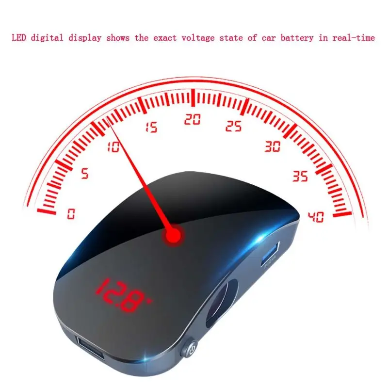  3in1 12 V-24 V Auto Zigarette Leichter Buchse Splitter Stecker LED Spannung Monitor 3x USB Ladegerä