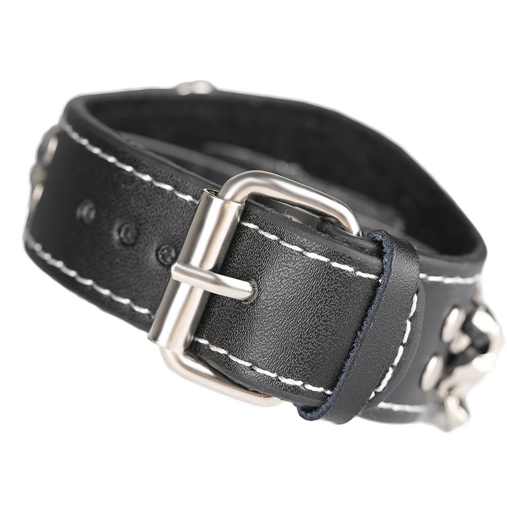 Gothic Style Rock Wrist Watch Sport Bullet Chain Skull Quartz Watches Cool Mens Leather Band Strap With Steampunk Bracelet Gift 1 (2)