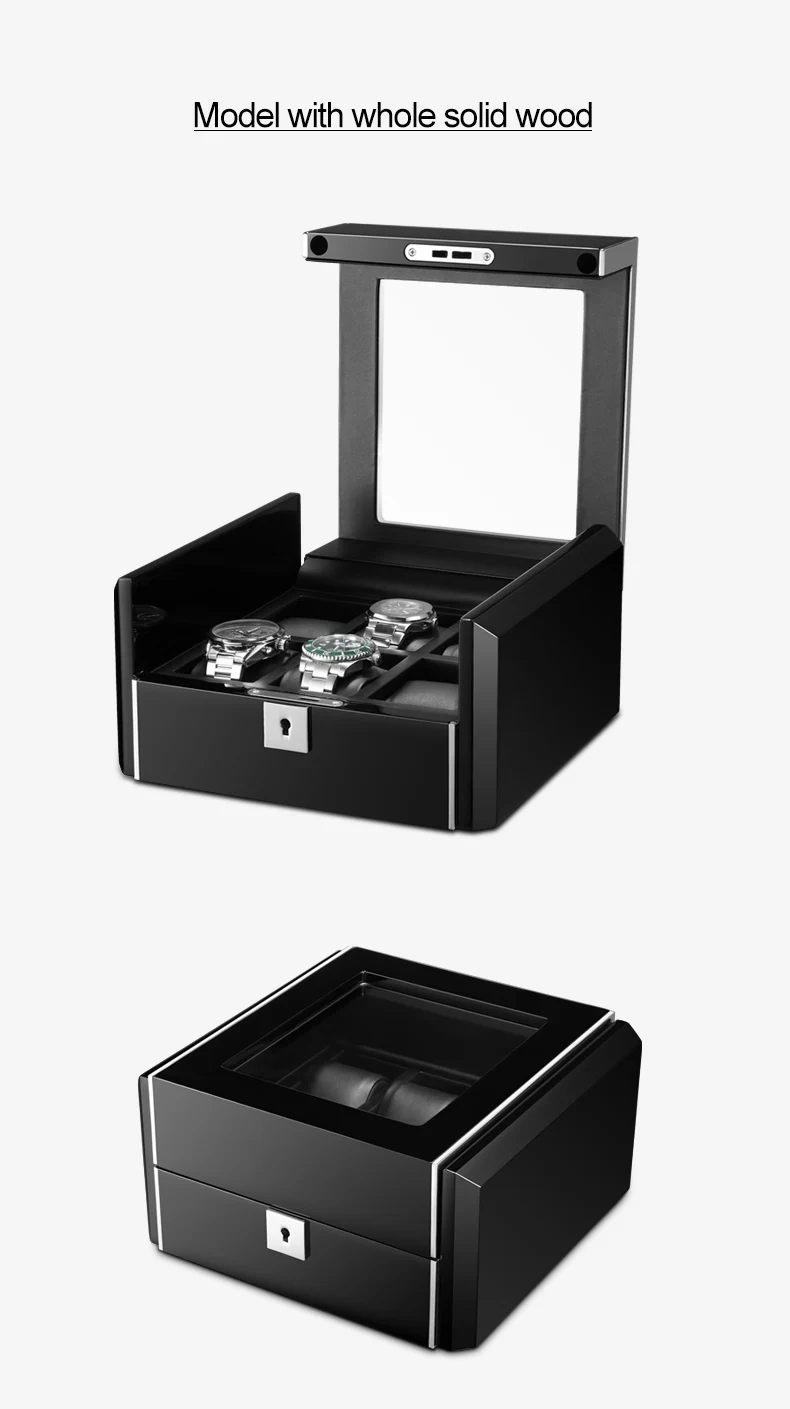Изготовленный на заказ логотип мягкие гибкие часы черные подушки черная кожа деревянная коробка Роскошный Подарочная коробка для часов