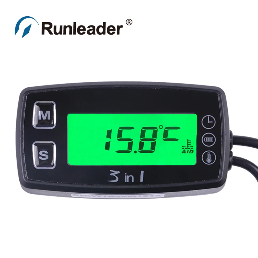 

TS002 PT100 -20+300 3 IN 1 thermometer voltmeter clock temperature meter for pit bike ATV motorcycle generator snowmobile engin