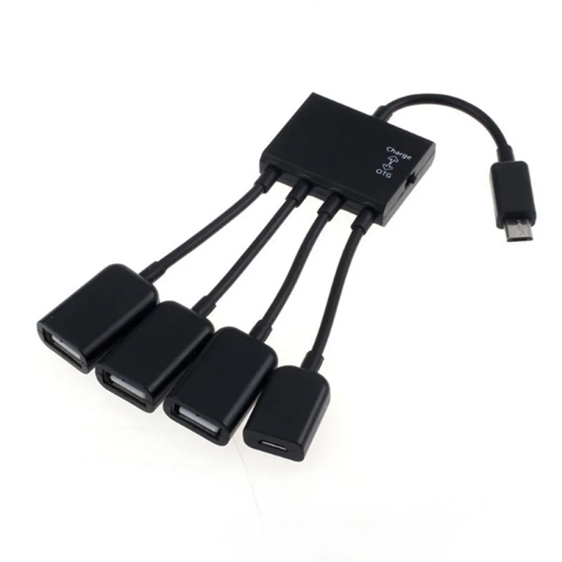 OTG 3/4 Port Micro USB Power Charging Hub Cable Spliter Connector Adapter For Smartphone Computer Tablet PC Data Wire - Цвет: 4 Port