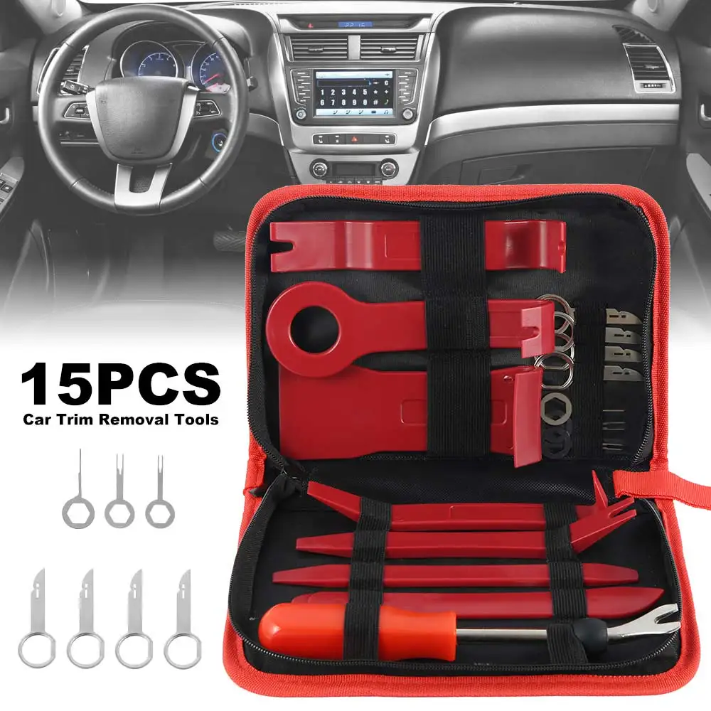 

15pcs Car Radio Removal Tool for Auto Audio Door Panel Interior Clip Fixing Trim Dashboard Opening Set Repair Roof Lights DIY