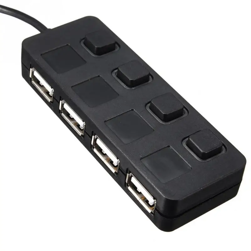 От 1 до 4 USB 2,0 концентратор, кнопочный переключатель типа USB концентратор USB Передача данных зарядка концентратор Черный Белый