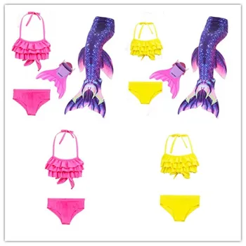 

Mermaid Tails For Swimming Kids Cosplay Girls Swimmable Mermaid Tail With Monofin Bikini Suit And Sharkle Swim Fin Swimsuit Set