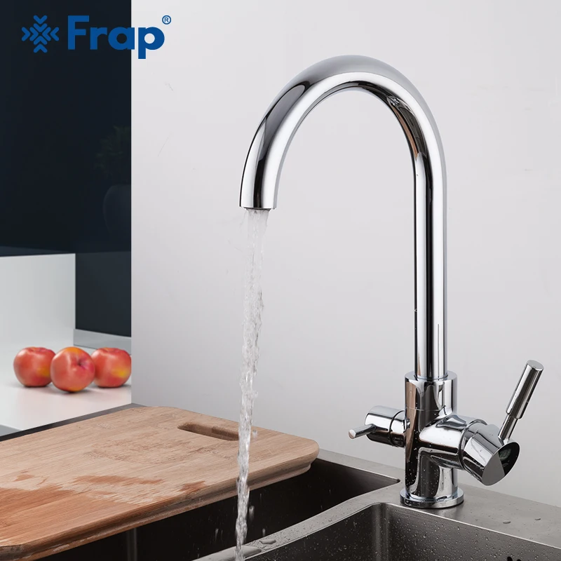 Vente Robinet de cuisine FRAP contemporain chromé filtre robinet d eau potable robinet d évier de cuisine robinet d eau froide et chaude robinet