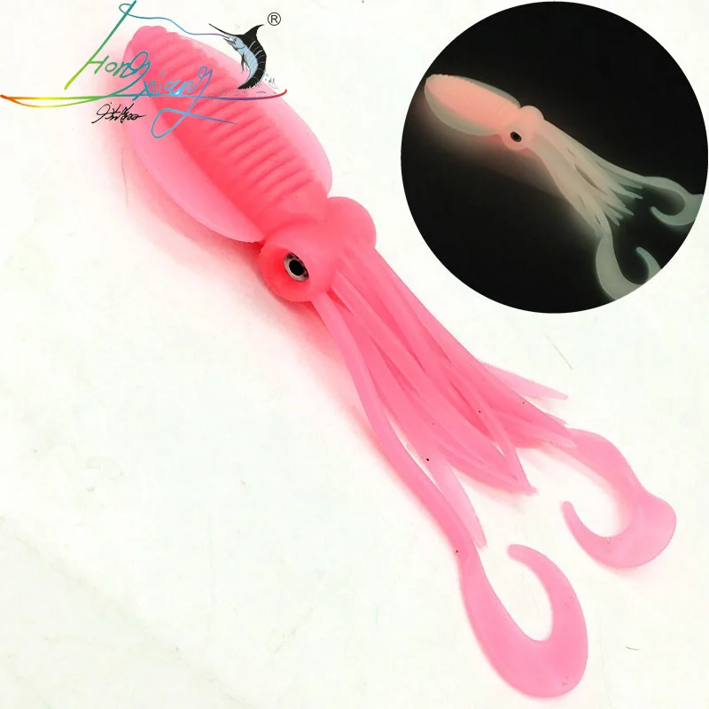 12cm/15cm/18cm Fishing Soft Lure Luminous/UV Squid Jig Fishing Tuna Lures Octopus Skirts Sea Fishing Wobbler Bait Lure Leurre - Цвет: H