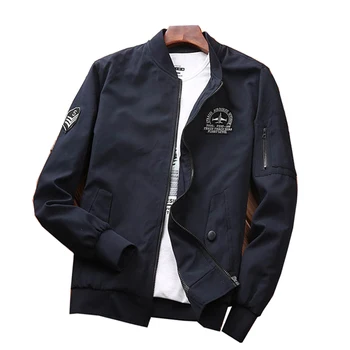 

New Spring Thin Bomber Jacket Men Brand IN-YESON Solid Plain Embroidery Military Windproof Pilot Jacket jaqueta masculina