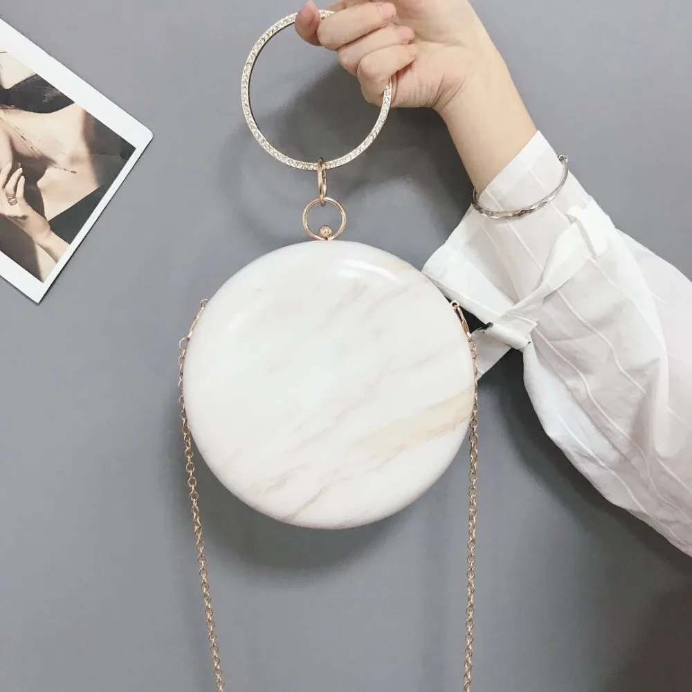 Meloke 2019 hot Women handmade round designer evening bag simple PU leather handbag female Clutches Chain Shoulder Bags M1141 Meloke 2019 hot Women handmade round designer evening bag simple PU leather handbag female Clutches Chain Shoulder Bags M1141