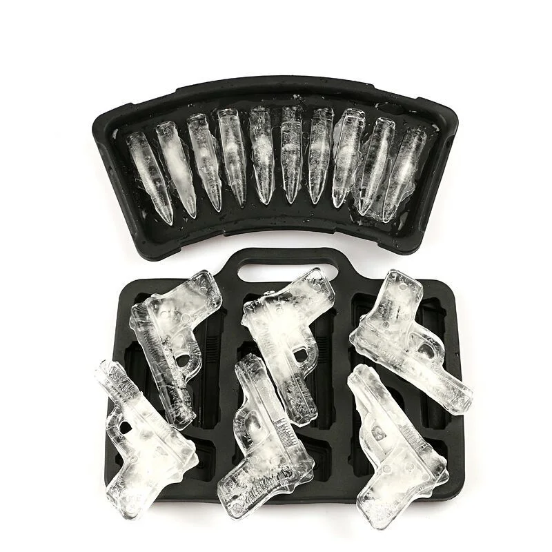 

1PCS DIY Ice Cube Mold Gun Bullet Shape Ice Cube Tray Fruit Ice Cream Maker Kitchen Bar Drinking Accessories