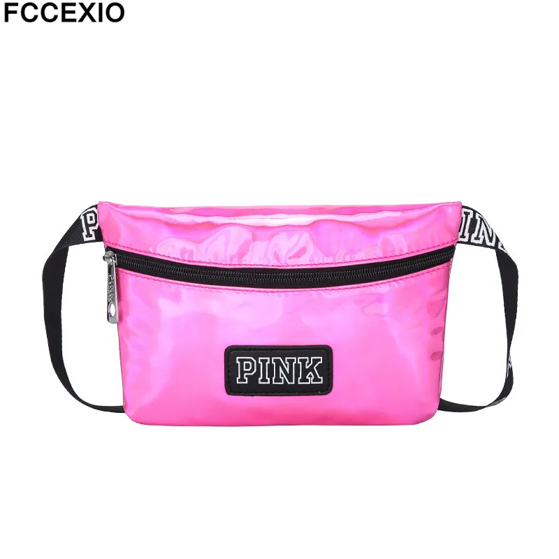 Водостойкая розовая поясная сумка унисекс с надписью «Love», розовая поясная сумка для денег, дорожная сумка для мобильного телефона - Цвет: Розовый