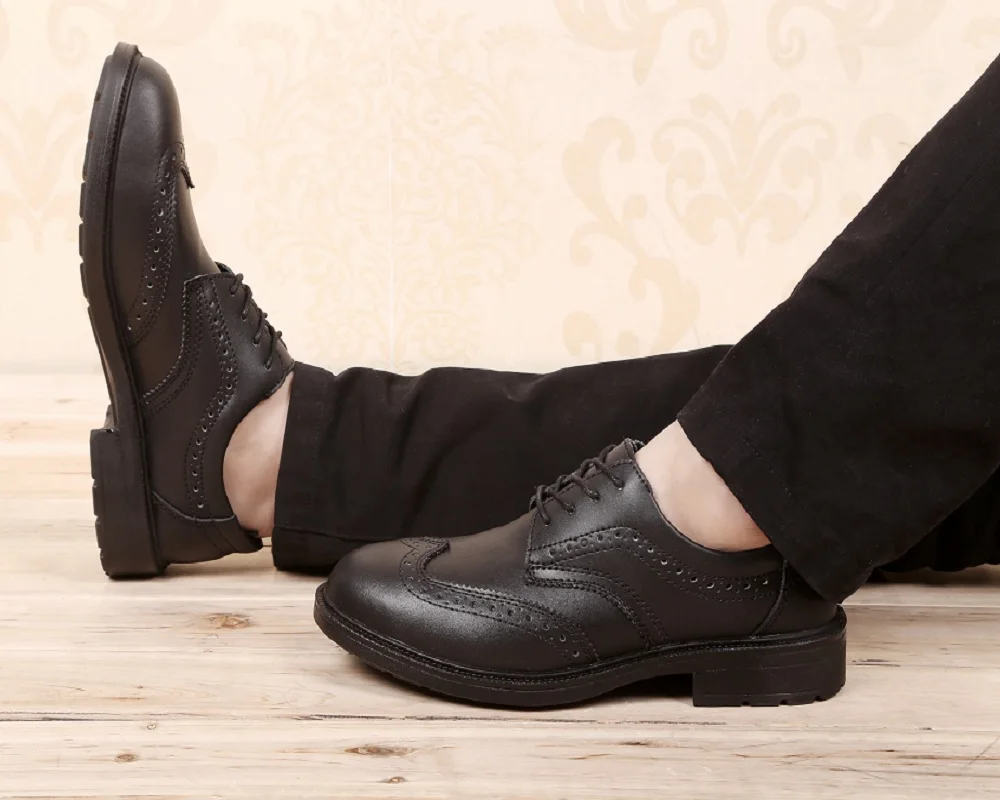 Военные рабочие ботинки, модная защитная обувь для мужчин, Нескользящие, дышащие Светоотражающие черные красивые мужские туфли в деловом