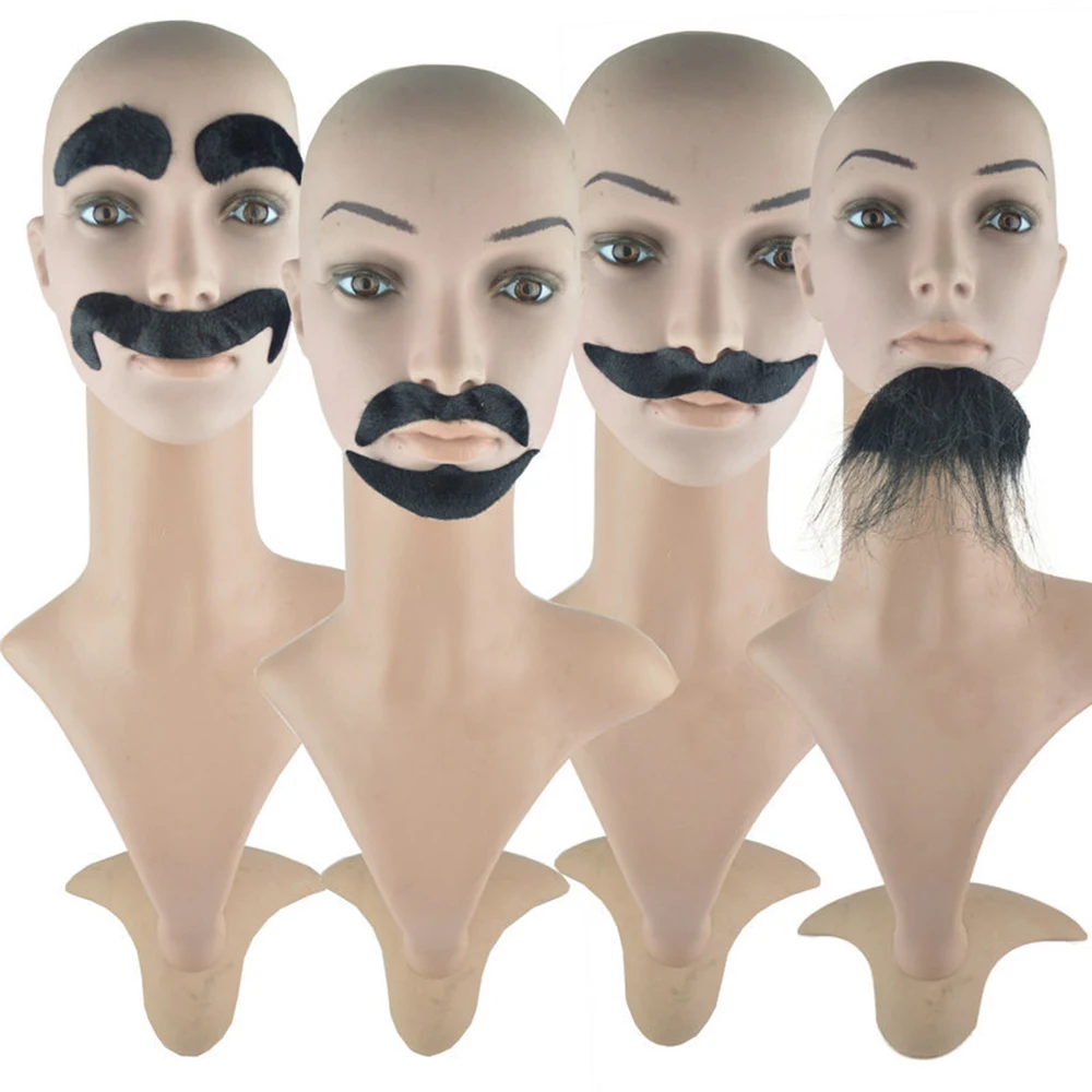 

1pc Fake Long Fluff Black Beard Fake Mustache Elastic Mustache Halloween Party Prom Props Costume Christmas Carnival