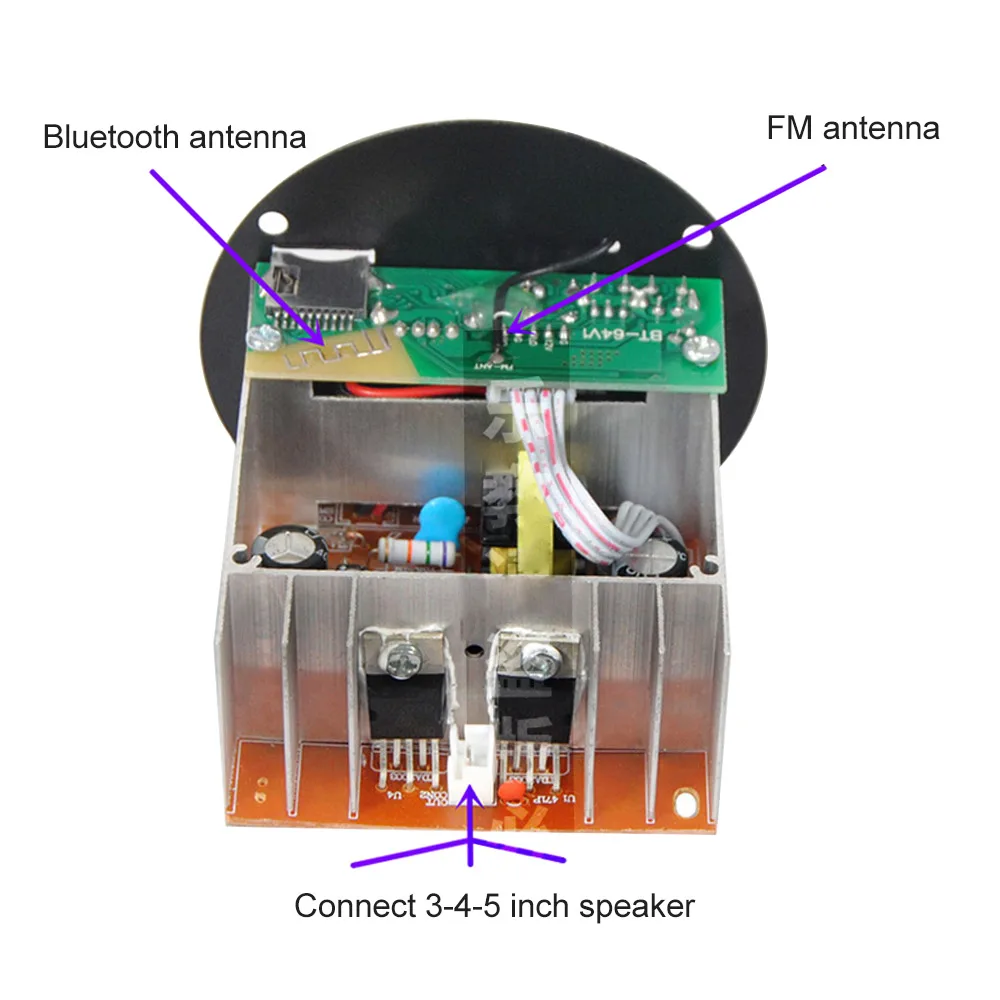 AIYIMA 30 Вт Bluetooth усилитель доска 12 В 220 в моно сабвуфер усилитель поддержка TF USB FM для 5-10 дюймов бас динамик DIY