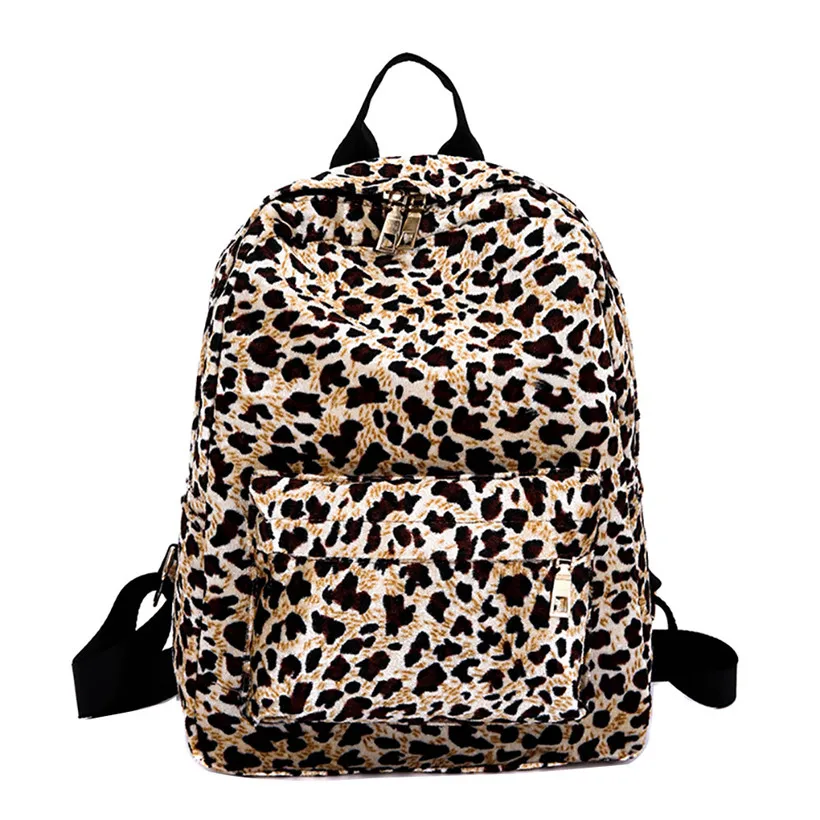 

Sexy Leopard Faux Fur Backpack For Women 2018 Winter Soft Back Pack Female Plush Backpacks Ladies Fashion Travel Bags