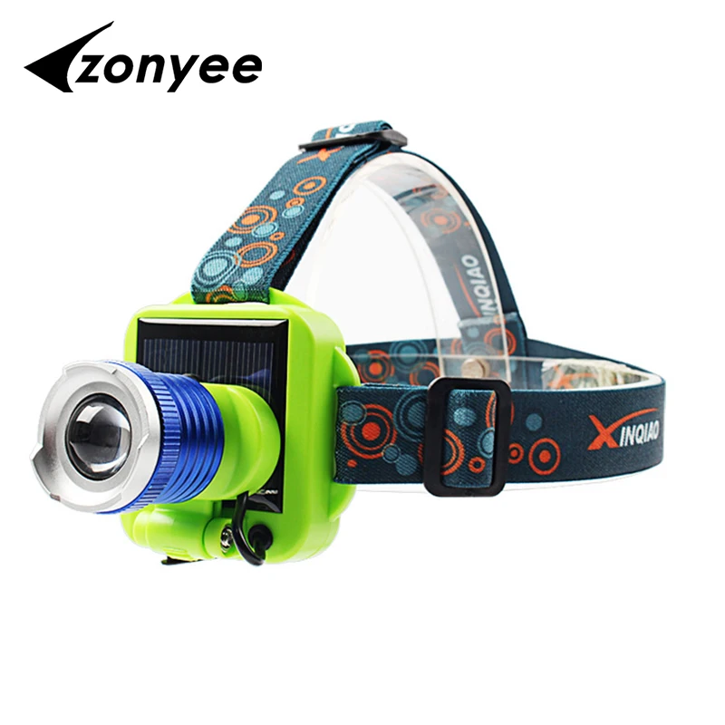 

Zonyee LED Rechargeable Light Headlight Solar Energy Headlamp Light Outdoor Climbing Zoom Long Light Headlights