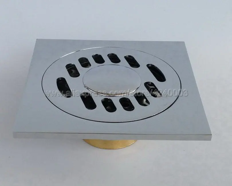 Полированный хромированный латунный дренаж крышка для душа квадратный мусорный решетчатый фильтр для волос аксессуары для ванной комнаты