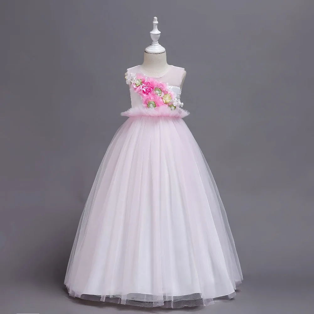 

2019 Spring Teenage Long Sleeve Christmas Dress Party Prom Wedding Dress Kids Dresses For Girls Costume Clothes Princess Dress