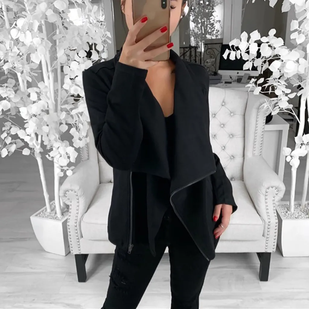 

Feitong Women Long Sleeve Coat Ladies Office Solid Jackets Women Short Cardigan Suit Jacket Work Office Coat Top casaco feminino