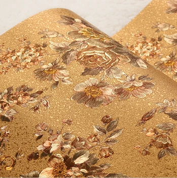 

Chinese Retro Romantic Floral Background Wallpaper 3D Luxurious Roses Wallpaper For Bedroom Stereo 3D Mural Wall Paper PVC
