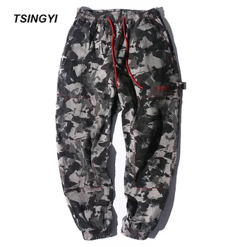 

Tsingyi Fashion Graffiti Camo Pant Hip Hop Jeans Camouflage Mens joggers Drawstring Hombre Men's Straight Pants Plus Size S-5XL