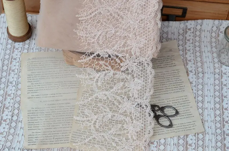 10 meter/lot 21cm 8.26&quot width appricot embroidery mesh tapes lace trim ribbon D7A660P0517R | Дом и сад