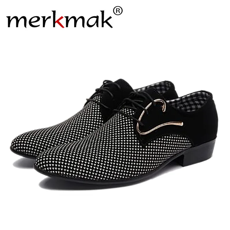 online Merkmak Escritório Vestido Terno dos homens Sapatos Estilo Italiano Casamento Derby Sapatos Casuais Homem Sapatos de Couro Zapatos Hombre Transporte da gota