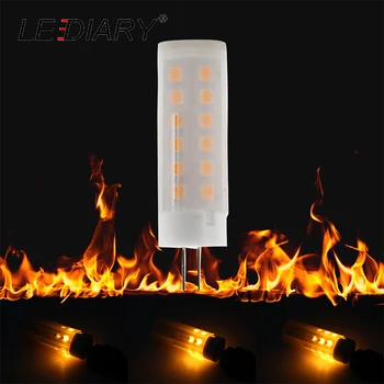 

LEDIARY G4 LED Bulb Dynamic Flame Effect Light 12V 2W Warm White Corn Bulb Christmas Decoration Lamp Outdoor Night Light