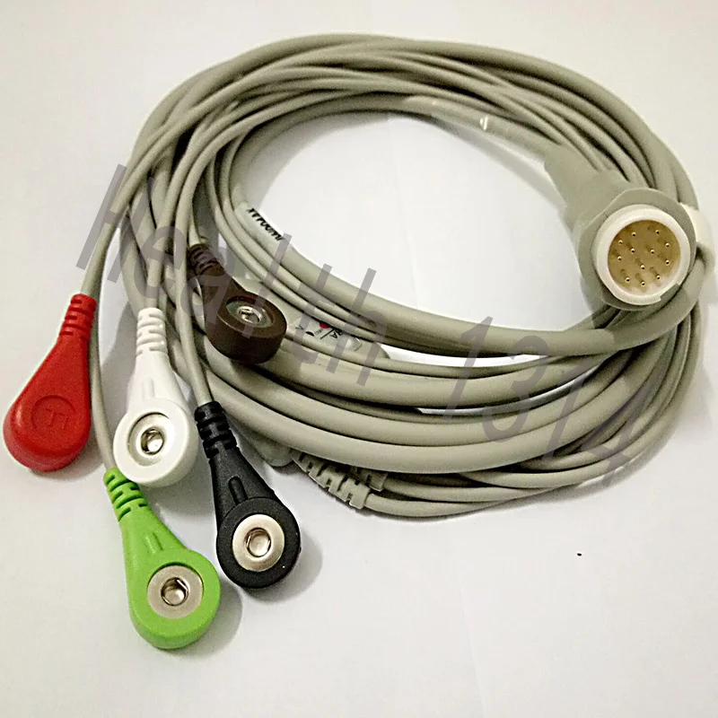 

Compatible with 12pin Philips (HP) Patient ECG/EKG Monitor with 5 lead Cable and snap Leadwire