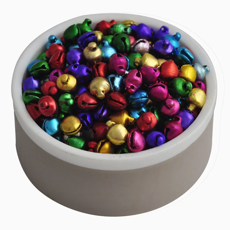 

Sale 6MM 200 pcs/lot Mix Colors Loose Beads Small Jingle Bells Christmas Decoration Gift Wholesale