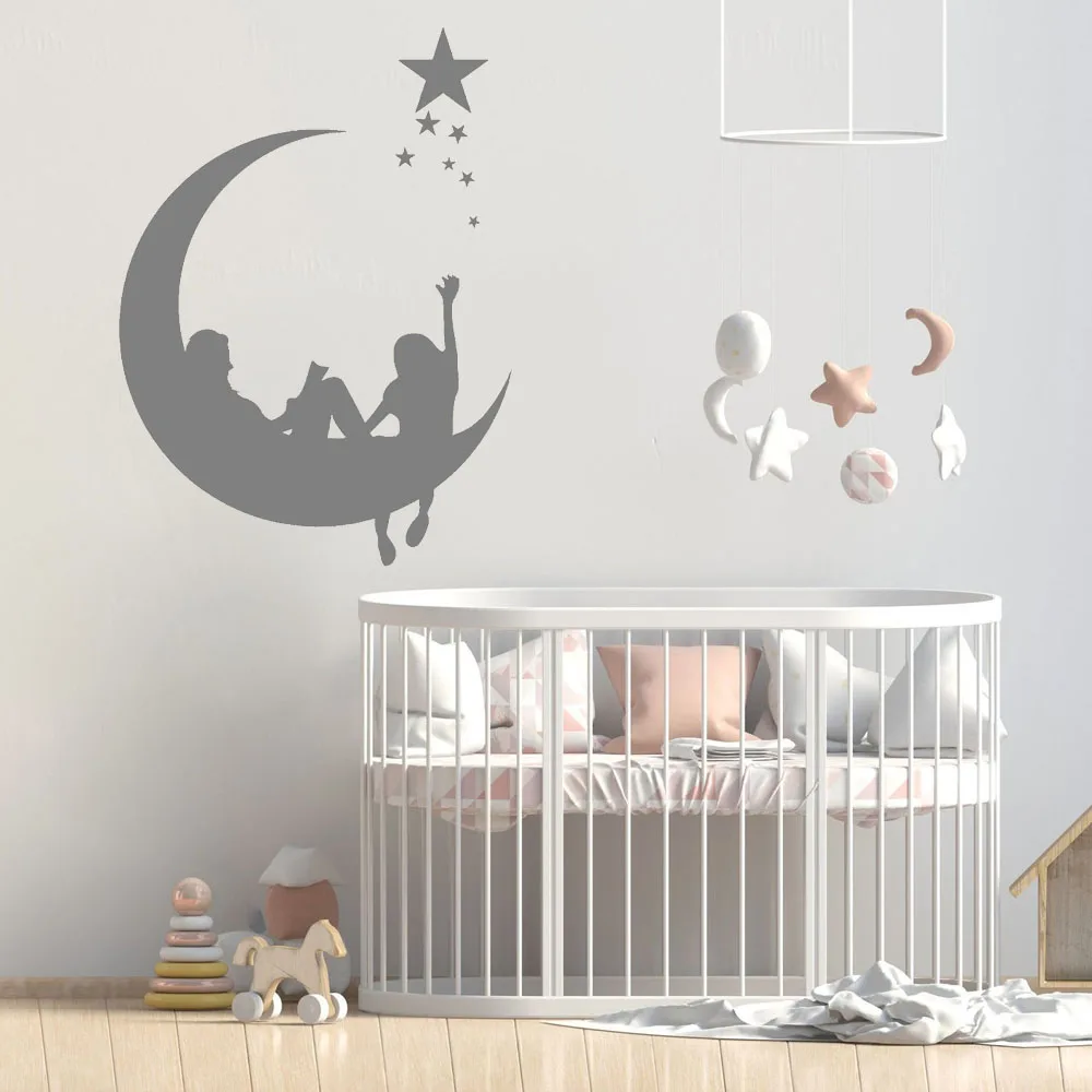 

Vinyl Wall Stickers For Bedroom Read Book Wall Decals Fairy Tale Home Decors Crescent Star Room Decal Window Sticker Teen B492