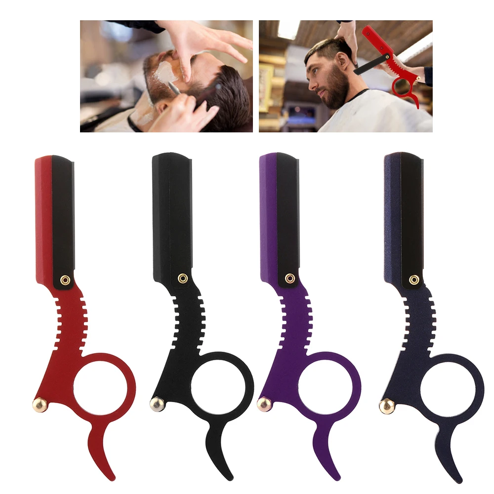 

1 pc Classic Straight Edge Barber Razor Home Barber Razor with Easy Blades Replacement Mechanism Beard Professional Shaving