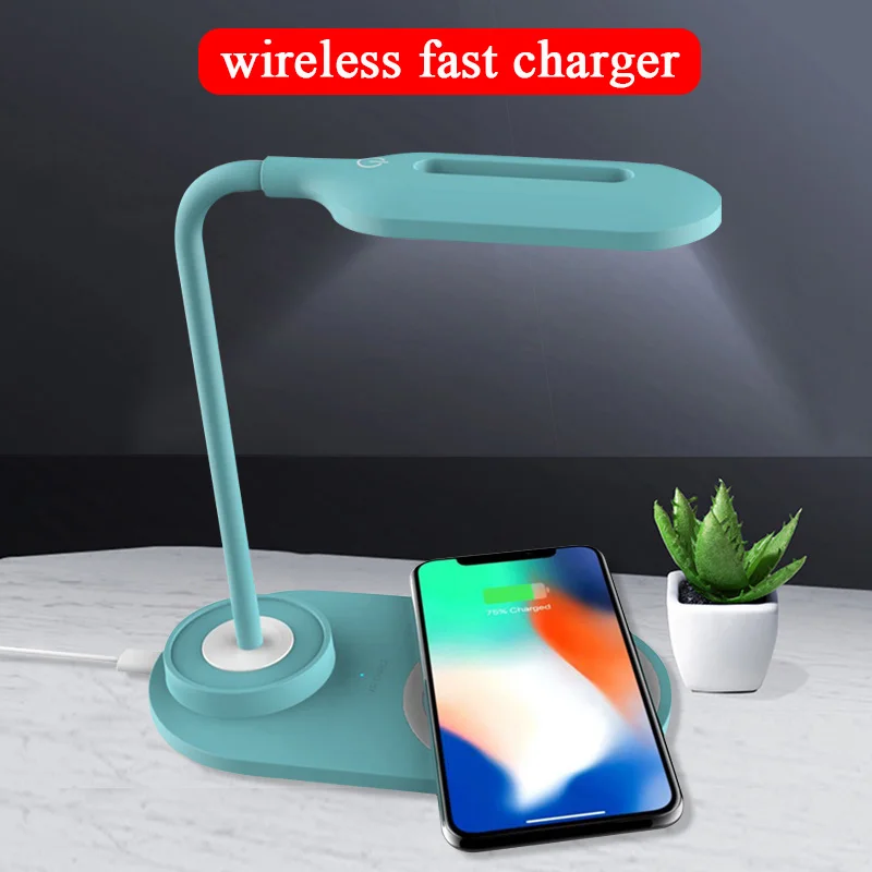 

3 In 1 Fast QI Wireless Charger station Night Lamp for IPhone 8 Plus Xs Max Xr Samsung S10 9 Light Mobile Phone Charger Charging