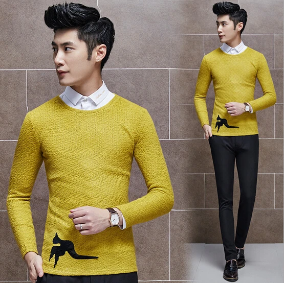yellow sweater mens outfit