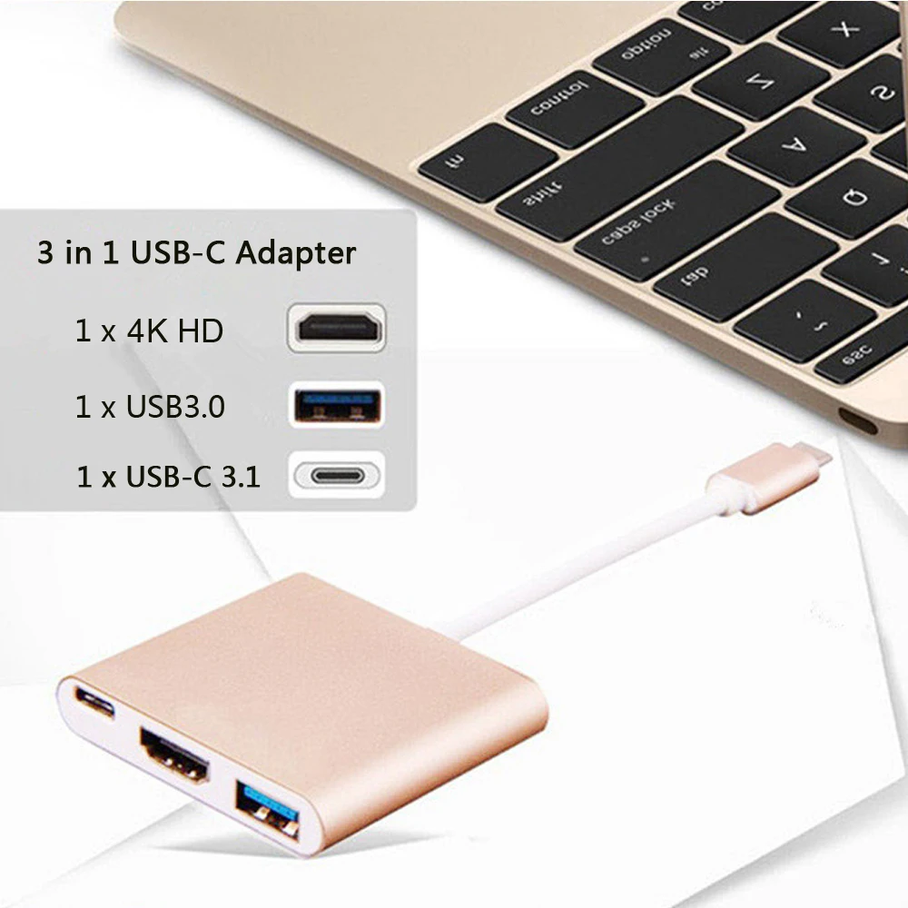 USB Type C to HD 4K Adapter USB C Multiport HD Adapter for MacBook