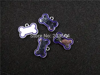 

AE338 Mix Color 100Pcs Alloy Metal Enamel Dog bone Charms Pendants 26x19mm