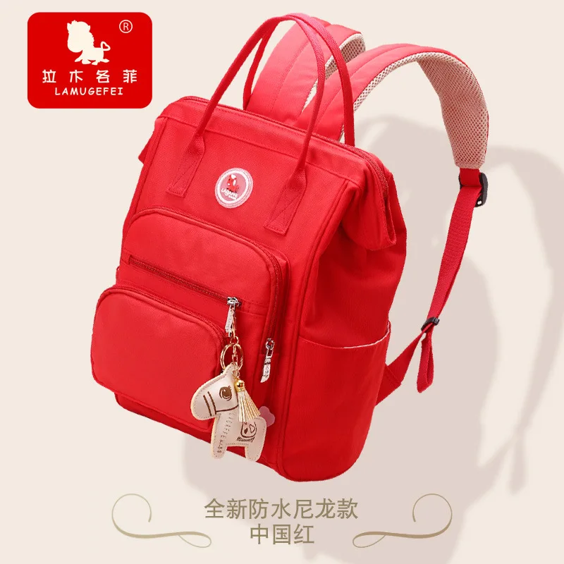 RED SMALL LAGAFFE Mommy сумка для подгузников большая емкость путешествия рюкзак для подгузников с анти-потери молния детские сумка для прогулки с ребенком дропшиппинг - Цвет: RED SMALL