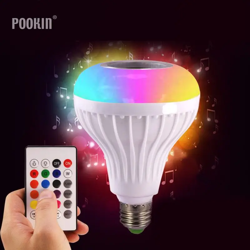 

AC 100-240V LED White + RGB Light Ball Bulb Colorful Lamp Smart Music Audio Bluetooth Speaker Wireless Bluetooth Music Lamp