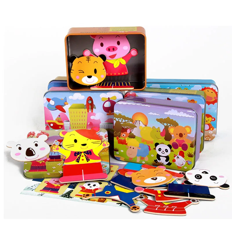 Iron Box Magnetic Puzzle Wood Puzzle Educational Baby Toys ...