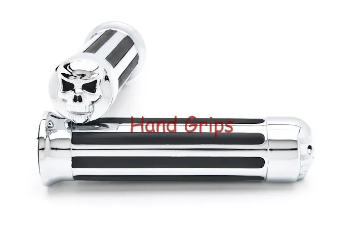 

motorcycle parts SKULL Left Right Hand Grip for Suzuki all models 1970-2012 with 1" bars