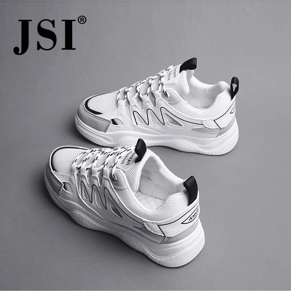 

JSI Stylish Shallow Lace-Up Women Sneakers Casual Round Toe Comfortable Movement Shoes Basic Mixed Colors Ladies Sneakers JX2