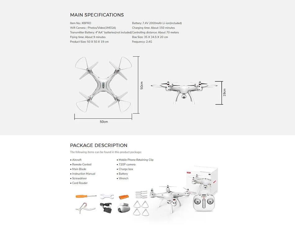 SYMA X8PRO gps Дрон WI-FI с видом от первого лица 720P HD Камера или в режиме реального времени Карманный Дрон для селфи 6-осевой удержания высоты X8 PRO RC Quadcopter RTF р/у otrc