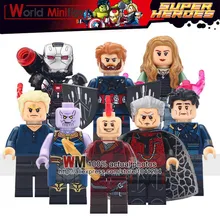 10 лотов супер героев танос перец айо Железный человек Капитан Америка Алая ведьма строительные блоки кирпичи Детские Подарочные игрушки