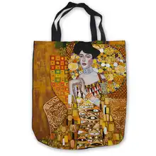 Пользовательские холст gustav_klimt _-_ ria_munk _ (1) tote сумки сумка-шоппер Повседневное пляжные сумки Складная 180911-03-45