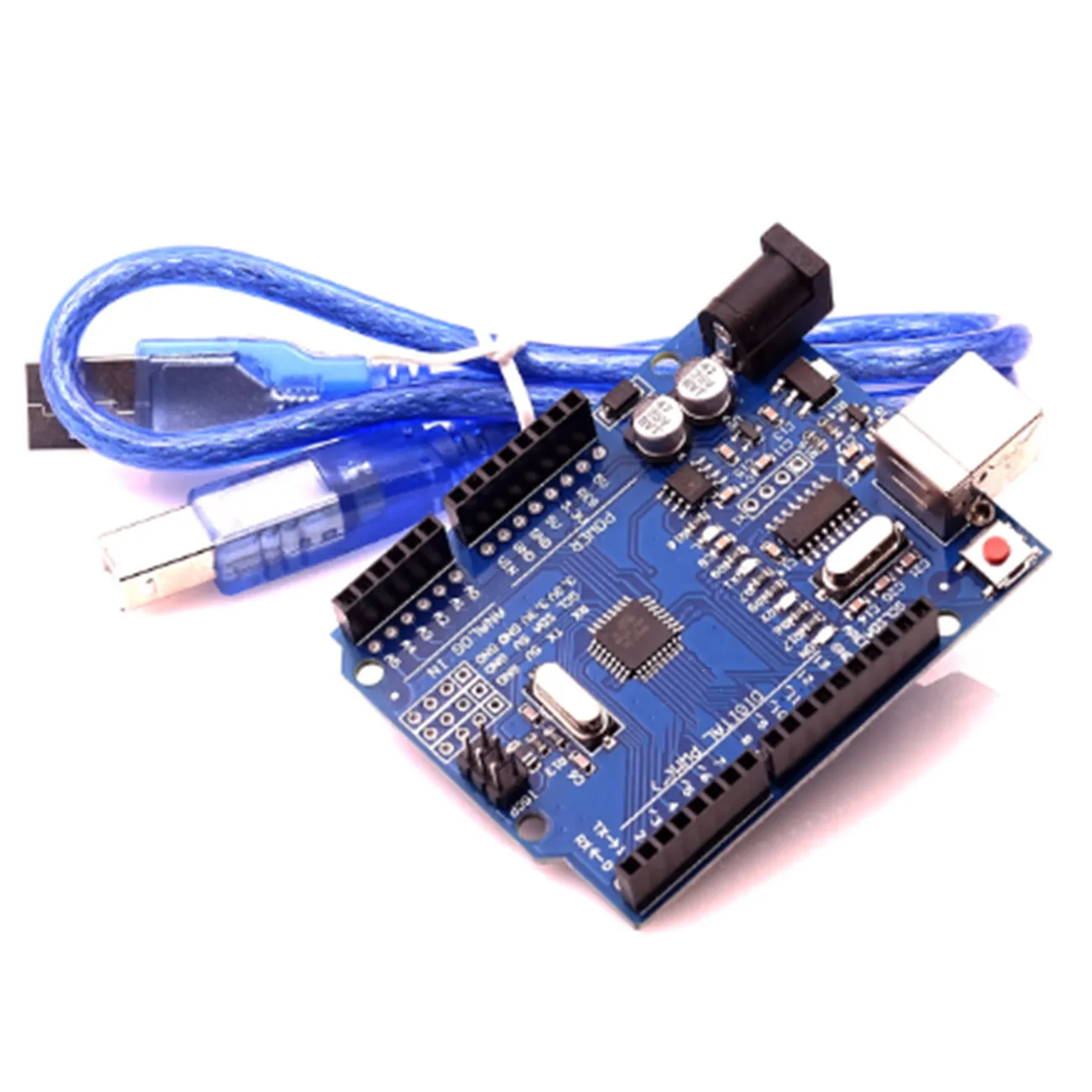Плата разработки для Arduino UNO R3 CH340 MEGA328P 10 шт. чип 16 МГц + USB кабель прозрачная