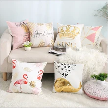 

Flamingo ins American Nordic style cushion pillowcase girl cushion sofa bed cute pillow Home decoration gift pillowcase 45x45cm