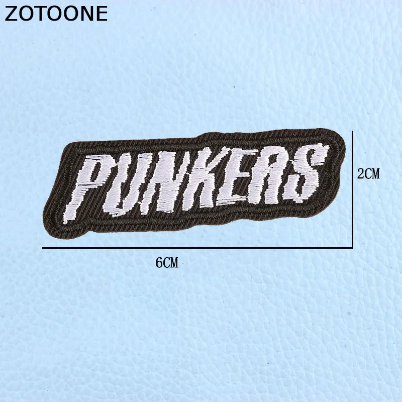 ZOTOONE черная молния Сердце Круглый череп нашивка в стиле панк для одежды железо на пришить Аппликация значок мотоцикл письмо вышитые патч - Цвет: Белый