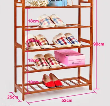 Простой небольшой стеллаж для обуви, Бамбуковая многослойная полка для хранения обуви - Цвет: 6